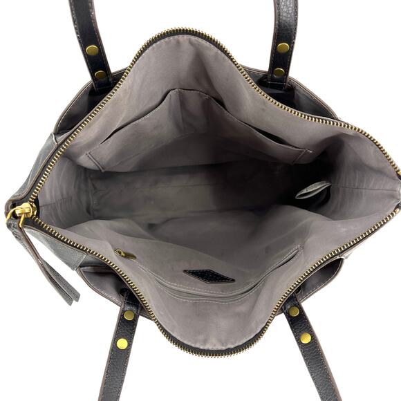 Fossil  large‎ black leather rectangular shoulder bag - Picture 4 of 8